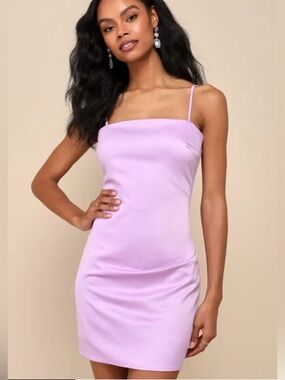 NWT, Lulus Ideal Lavender Satin Dress